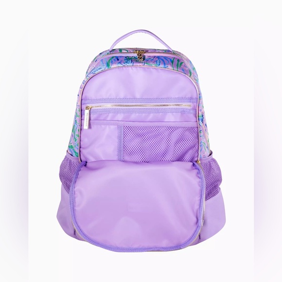 Lilly Pulitzer Large Printed Backpack School Book Bag Multi Seacret Escape Home - Picture 5 of 5